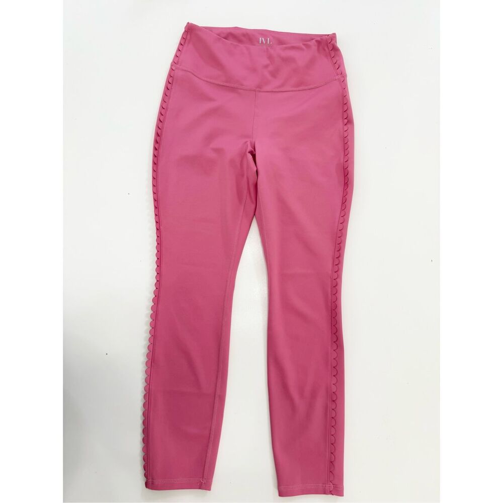 IVL Collective Womens Mauve Pink Scallop Trim Leggings Size 8